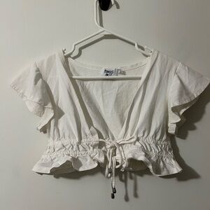 Princess Polly White  Cropped Top‎